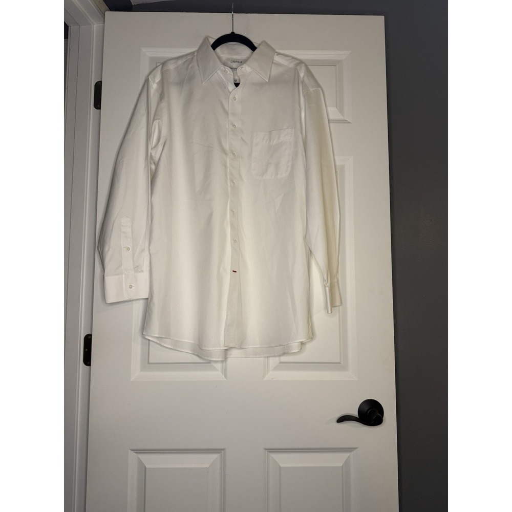 Cremieux Pima Cotton Men's Dress Shirt Xl 17 1/2/ 34 White